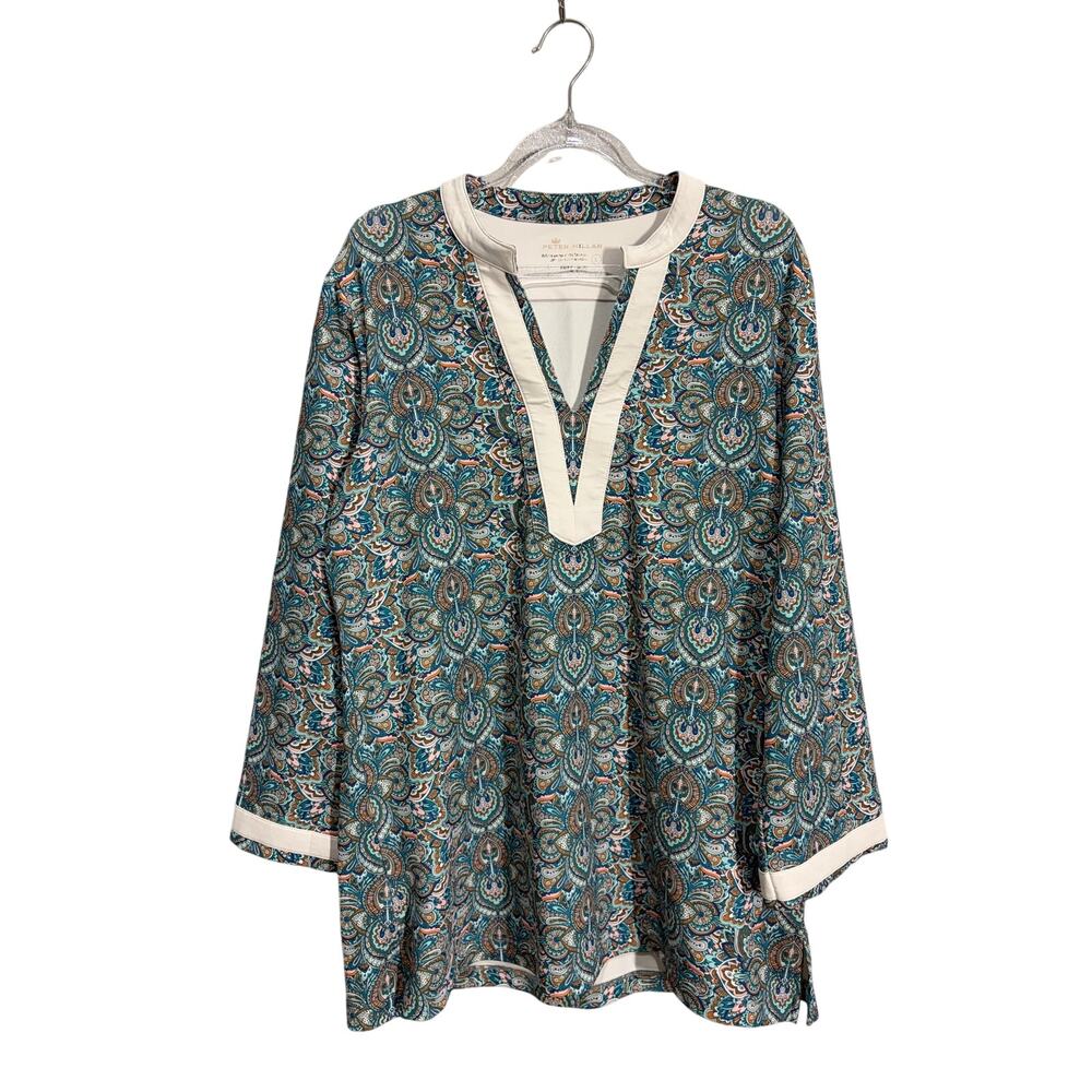 Peter Millar Lisa Paisley SPF 50+ Tunic SZ Large Preppy Beachy Outdoors